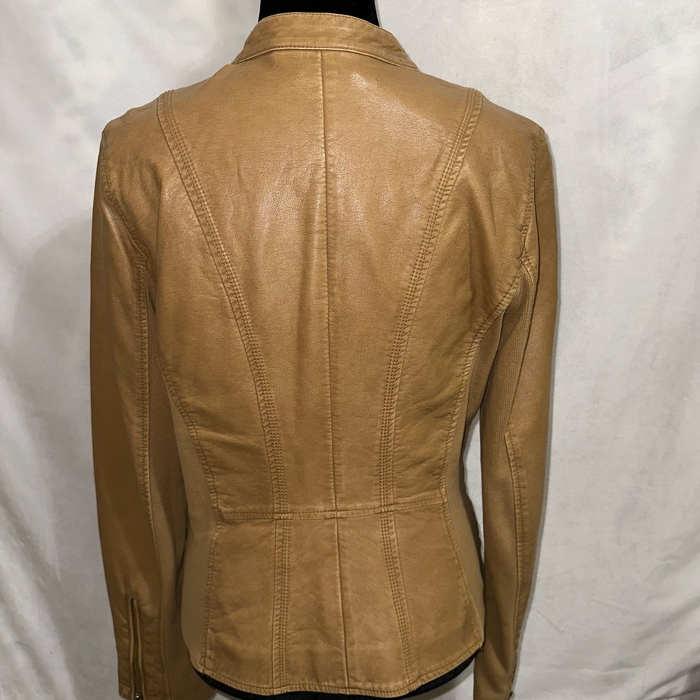 Express Leather Jacket Tan - Picture 2 of 11